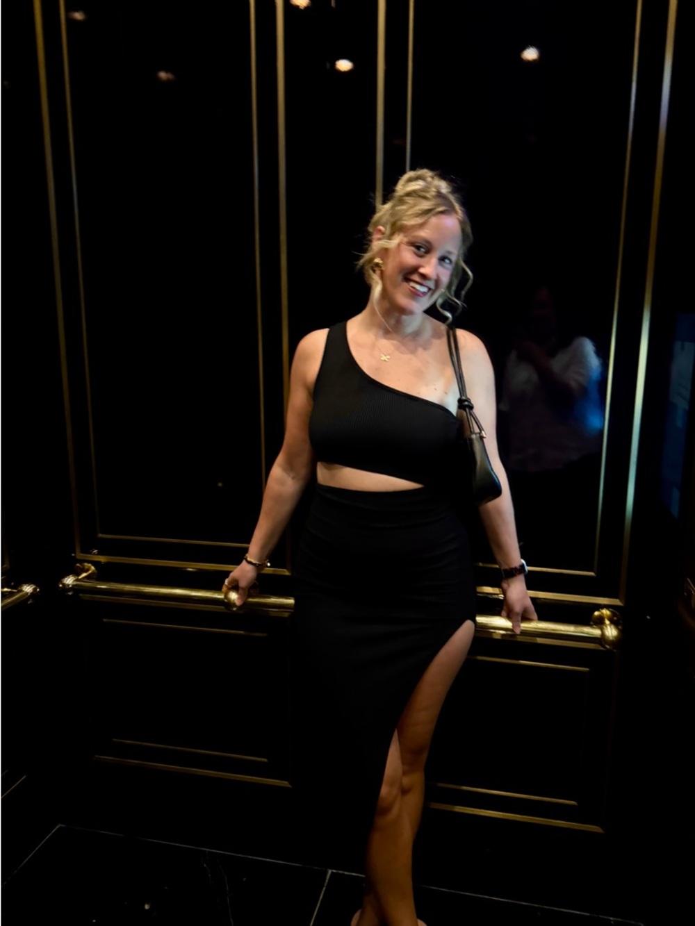 Lulu's Black One-Shoulder Cutout Dress
